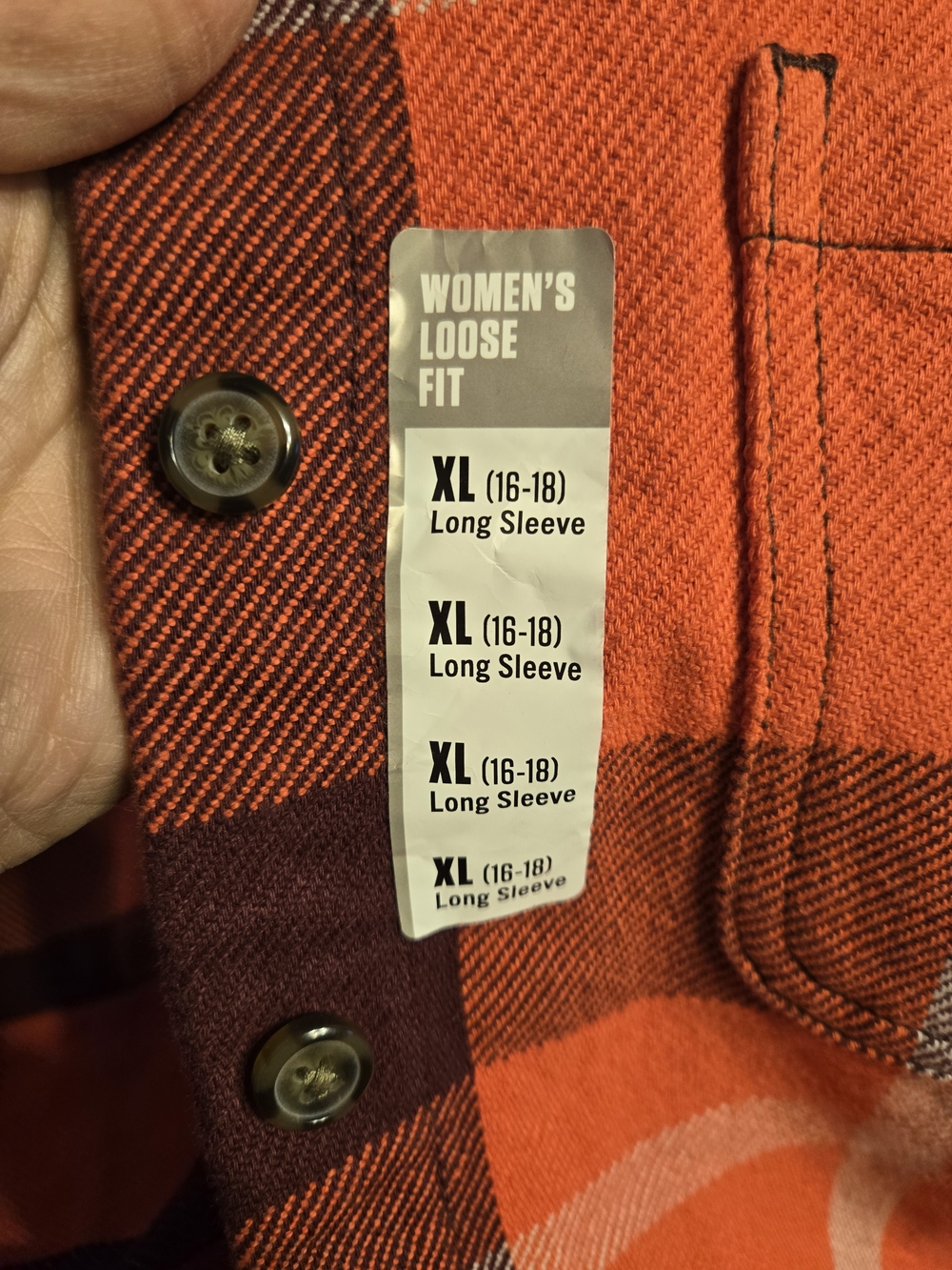 Carhartt Womens Orange Plaid Flannel Work Shirt NWT - Picture 8 of 8